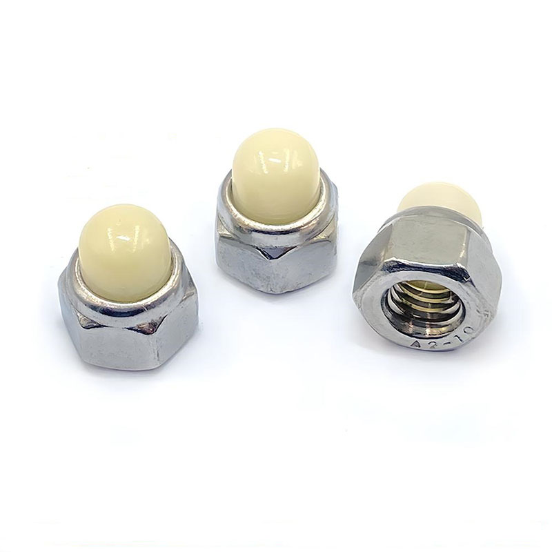 Hexagon Domed Cap kacang dengan sisipan bukan logam