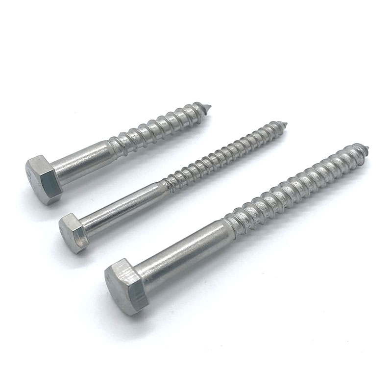 Keluli tahan karat DIN571 Hex Head Wood Screws